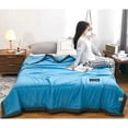 thumbnail image 1 of Summer Anti-Sweating Quilt (140*200Cm) Blue B Blue Cotton (Blanket X1), 1 of 8
