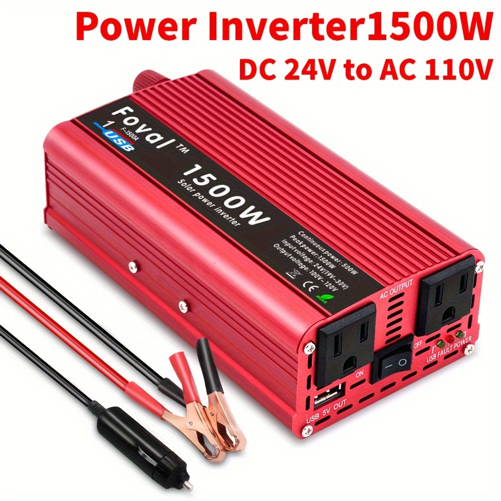 Car Vehicle Power Inverter 500W/1500W DC 12V To AC 110V 120V Converter 1 USB
