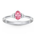 thumbnail image 2 of Birthstone Oval Ring with Shoulder Accents - Pink Tourmaline (October), 2 of 5