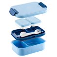 thumbnail image 1 of BUYISI Lunch Box, Leakproof Lunch Box For Kids With 4 Compartments 2 Sauce Pot Set Blue, 1 of 5