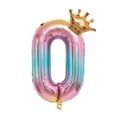thumbnail image 3 of serony Party Balloon with Gradient Color Birthday Party Decor Aluminum Foil Balloon 32 Inch, Number 0, 3 of 5