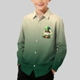 thumbnail image 2 of RXMEKW Chemise à Manches Longues Imprimée de la Saint-Patrick pour Garçons avec Col Rabattu, 95 % Coton 5 % Élasthanne, Vert, 2 of 7