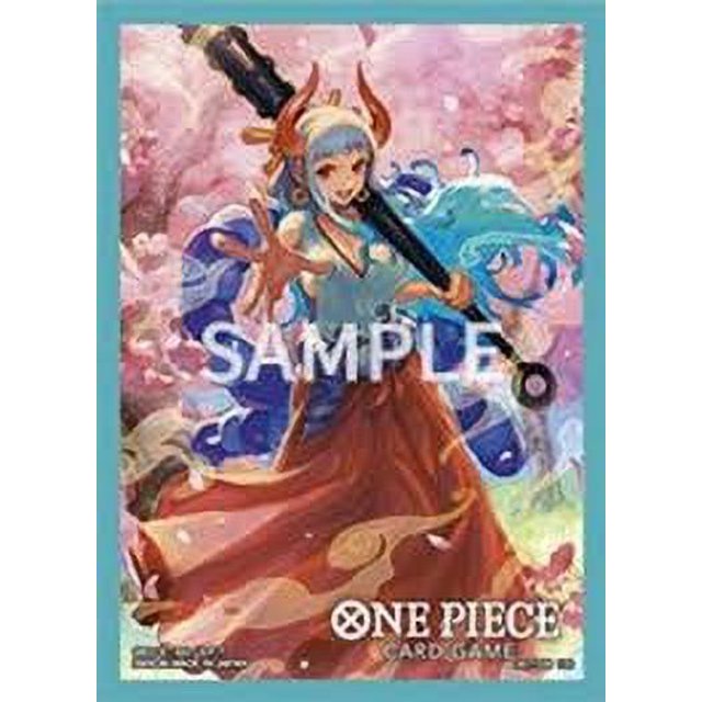 One Piece Card Game Official Sleeves: Assortment 3 - Yamato (70-Pack) by Bandai Hobby, showcasing vibrant Yamato artwork with a colorful background. Perfect for protecting trading cards and enhancing gameplay experience.
