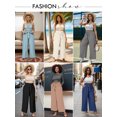 thumbnail image 4 of Showmall Womens Plus Size High Waisted Palazzo Pants with Pockets, Wheat, 2X, 4 of 9