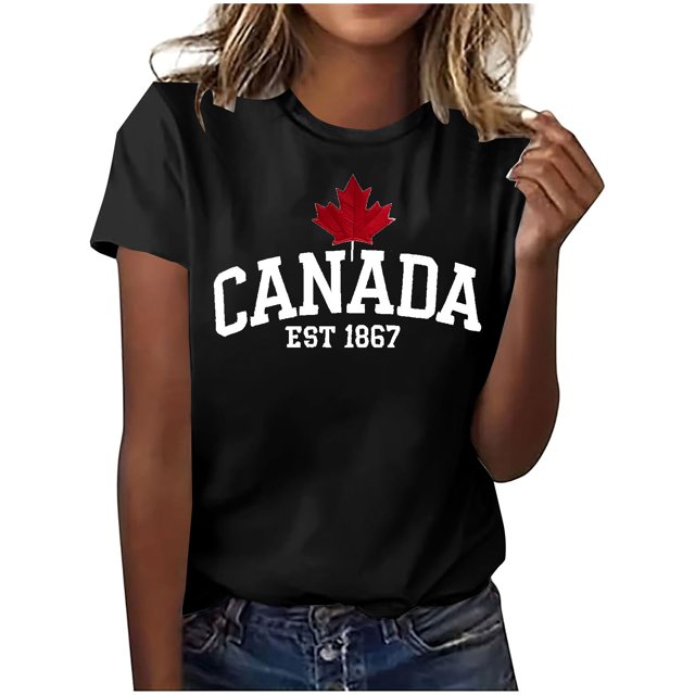 Pisexur Nouveau T-shirt à Manches Courtes Col Rond Imprimé Décontracté pour Femmes, Hauts d'Été pour Femmes Noir, TG