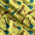 thumbnail image 1 of Soimoi Instruments de Musique Imprimés, Tissu en Toile de Polyester, Tissu de Couture pour Déco au Mètre 56 Pouces de Large, Tissu Décoratif pour Rideaux Sacs Fourre-Tout, Jaune et Vert Sarcelle, 1 of 5