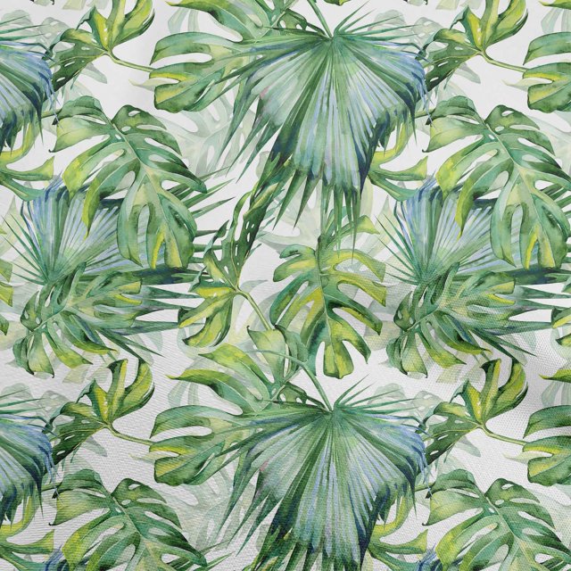 oneOone Cotton Poplin Green Fabric Leaves Craft Projects Decor Fabric Printed By The Yard 56 Inch Wide