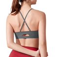 thumbnail image 4 of Jovati Sports Bra for Women, U-Neck Design with Dry-Fit Fabric, Double Support, Tailored Fit, 82% Nylon 18% Spandex Blend, Beige Mint Green Red Coffee Gray, 4 of 5