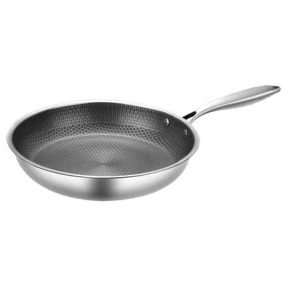 KAKOWELY Stainless Steel Frying Pan Kitchen Skillet Egg Frying Pan Non-sticky Cooking Pan,18.11"X10.24"X1.85"