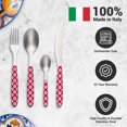 thumbnail image 4 of ARIMI Nilu Decor Italian Stainless Steel 24 Piece Flatware Set - Service for 6 - Flower Red Handle, 4 of 4
