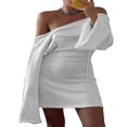 thumbnail image 1 of Robe Mini à Manches Longues avec Design Dos Nu pour Femmes, 1 of 7