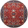 thumbnail image 1 of Ahgly Company Indoor Round Mid-Century Modern Cranberry Red Oriental Area Rugs, 4' Round, 1 of 6