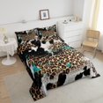 thumbnail image 3 of Leopard Print Kids Comforter Set King Size,Boys Girls Adults Bedroom Decor,Black White Cow Texture Down Comforter,Abstract Animals Skin Bedding Set,Rustic Farmhouse Duvet Insert, 3 of 6