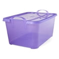 thumbnail image 1 of Life Story Bac de Rangement Empilable de 55 Qt, Contenant à Couvercle Léger, Violet, Lot de 6, 1 of 9