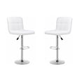 thumbnail image 1 of Heavenly Collections Adjustable Faux Leather Swivel Bar Stool, Set of 2, White, Modern Style, 1 of 9