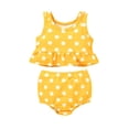 thumbnail image 1 of Kid Girl Swimsuit 2 Piece Summer Bikini Swimwear Striped Ruffle Beach Bathing Suit 4-5 Years, 1 of 7