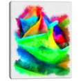 thumbnail image 2 of Large Colorful Rose Watercolor - Large Floral Canvas Artwork, 2 of 3