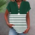 thumbnail image 2 of fatyb Womens Printed V Neck Tops Short Sleeve Button V Neck Tshirts Lightweight Summer Beach Blouses, 2 of 5