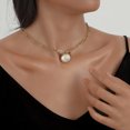 thumbnail image 1 of FcBaudy Collier pour Femmes, Bijoux pour Femmes, Bijoux pour Femmes Collier Étoile Perle Ronde en Acier Inoxydable Personnalité Belle Élégante Dame Collier Clavicule en Acier Titane Collier Clavicule, 1 of 6