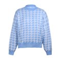 thumbnail image 3 of IROINID Women's Round Neckline Pullover Sweater Plaid Loose Mid-Length Long Sleeve Geometric Knit Retro Sweater, 3 of 4