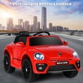 thumbnail image 3 of Patiojoy 12 Toddler Ride On Car Volkswagen Beetle Kids Electric Toy w/Remote Control Red, 3 of 7