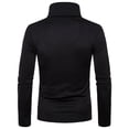 thumbnail image 4 of Homme Décontracté Uni Col Roulé Manches Longues Blouse Chandail de Base Chemise Blouse, 4 of 9