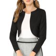 thumbnail image 1 of INSPIRE CHIC Boléro Ouvert pour Femme, Ourlet Arrondi, Cardigan Court, Noir, XX-Grand, 1 of 6