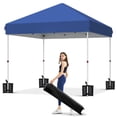 thumbnail image 1 of Garvee 10 x 10 ft Pop-up Canopy, One Button Push Setup, Heavy Duty, Portable Roller Bag, Blue, 1 of 8