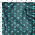 thumbnail image 3 of Soimoi Green Poly Georgette Fabric Red Heart Fabric Prints By Yard 52 Inch Wide, 3 of 6
