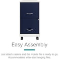 thumbnail image 3 of Hirsh Soho Smart File Space Solutions - Classeur Vertical - mobile - 2 Tiroirs - Métal - Bleu Marine, Blanc Perle, 3 of 12