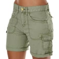 thumbnail image 1 of Shorts Cargo Taille Haute Longs pour Femmes Randonnée Entrejambe 7 Pouces Mode 2025 Légers Été pour Femmes Tendance avec Poches Coton, 1 of 9