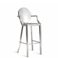 thumbnail image 1 of Plata Import Kong Metal Stool King Counter Height Stool 26 Inch Arm Chair Polished Stainless Steel Round Back Barstool, 1 of 2