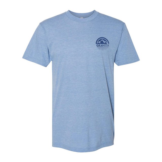 Circle Pocket Logo Triblend Track T-Shirt - Athletic Blue - Royal Logo - Small