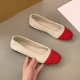 thumbnail image 3 of Casual Shoes For Women, Color-Block Canvas Slip-On Flats with Round Toe and Soft Sole for Spring and Summer, Large Sizes Available, 3 of 5