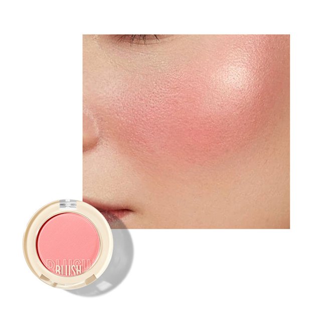 Single Color Nude Makeup High Gloss Rouge 12 Colors Pearlescent Fine 24.6G, Makeup White Blusher