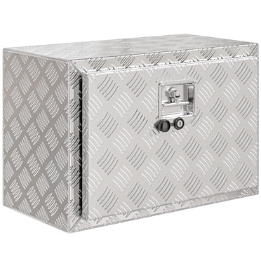 Boîte à Outils pour Caisse de Camion de 24 Pouces, Boîte à Outils en Aluminium Robuste avec Plaque Diamantée
