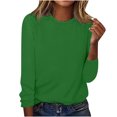 thumbnail image 1 of CEHVOM Blouse d'Été Décontractée à Manches Longues pour Femme, Col Rond, Hauts Unis, T-Shirt, Liquidation, 1 of 4