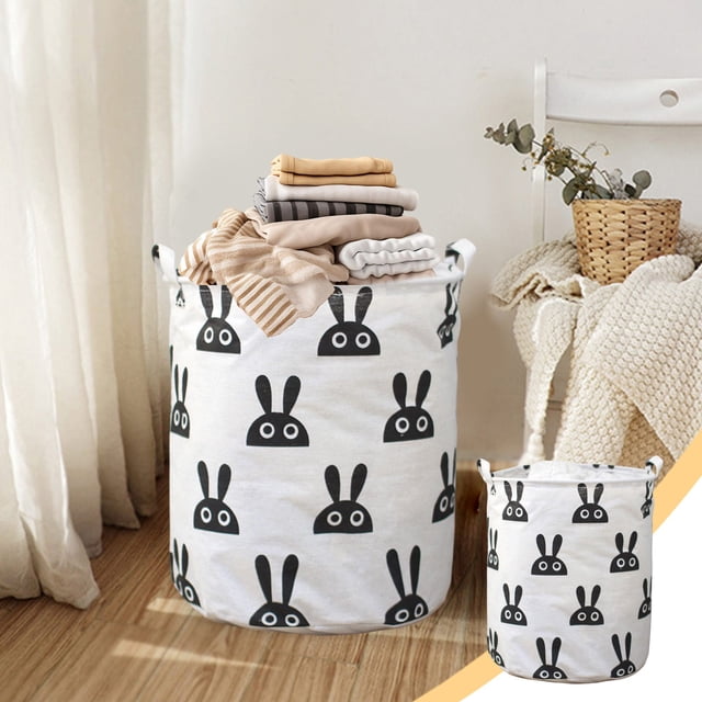 Fridja Under Clearance 5$ Large Dirty Basket with Handle Inner Foldable Storage Basket Doll Organizer for Home Office