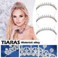 thumbnail image 4 of Couronne en Strass Couronne de Mariée Diadème de Mariage Alliage Cheveux pour Femmes M9U5, 4 of 9