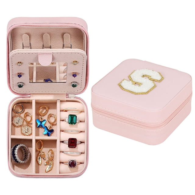 Amzcrzy Storage and Organization Jewelry Storage 26 Letters Earring Jewelry Display Storage Box Case Organizer Flannel Tray Gift Home Storage Organization and Storage Storage Container Storage Bins