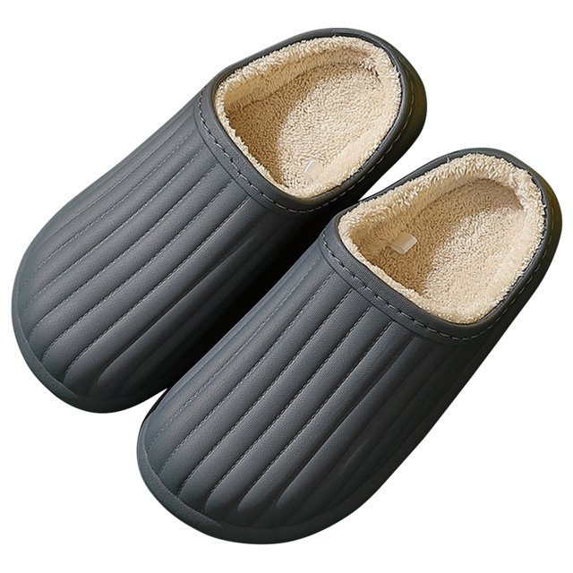 Winter Slides Unisex Waterproof Non-skid Plush House Sandals Slip on Slippers