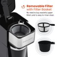thumbnail image 4 of Elite Gourmet EHC114 Personal Single-Serve Compact Coffee Maker Brewer Includes 14Oz. Thermal Travel Mug with Stainless Steel Interior, Compatible with Coffee Grounds, Reusable Filter, Black, 4 of 4
