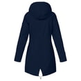 thumbnail image 4 of Mikilon Women Solid Rain Jacket Outdoor Plus Size Waterproof Hooded Windproof Loose Coat, 4 of 5