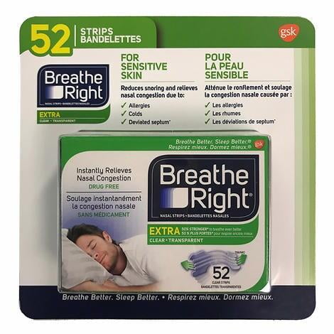 Breathe Right Nasal Strips Extra Clear - 52 strips