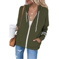 thumbnail image 1 of Women‘s Casual  Printing Hooded Splicing  Draped With Pockets Jacket Coat, 1 of 5