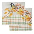 thumbnail image 1 of Vargottam Collection de Luxe Linge de Table Décor Serviette en Coton Tissu Imprimé Serviettes Réutilisables Ensemble de 4, 20 X 20 - Aquarelle Automne Oiseau, 1 of 6
