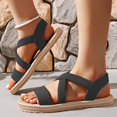 thumbnail image 3 of Omen Stitching Hollow Out Chunky Bottom Heel Big Size Open Toe Casual Sandals Women, 3 of 6