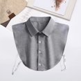 thumbnail image 2 of CSChome Fake Collar Adult Fake Collar Lapel Single Breasted False Collar Adjustable Strap Solid Color Business Collar Office Work Fake Shirt, 2 of 7