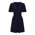 thumbnail image 4 of Ovzne Robes Grande Taille pour Femmes aux Formes Robe Femme Nouvelle Robe à Col en V Profond Uni à Manches Feuille à Manches Courtes à Capuche Robe Maxi Grande Taille à Manches Courtes Liquidation, 4 of 6