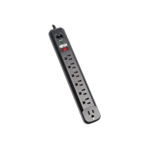 Tripp Lite Surge Protector Power Strip 120V Right Angle 7 Outlet RJ11 Black - Surge protector - 15 A - AC 120 V - 1.8 kW - output connectors: 7 - black - for P/N: CLAMPUSBLK, CLAMPUSW